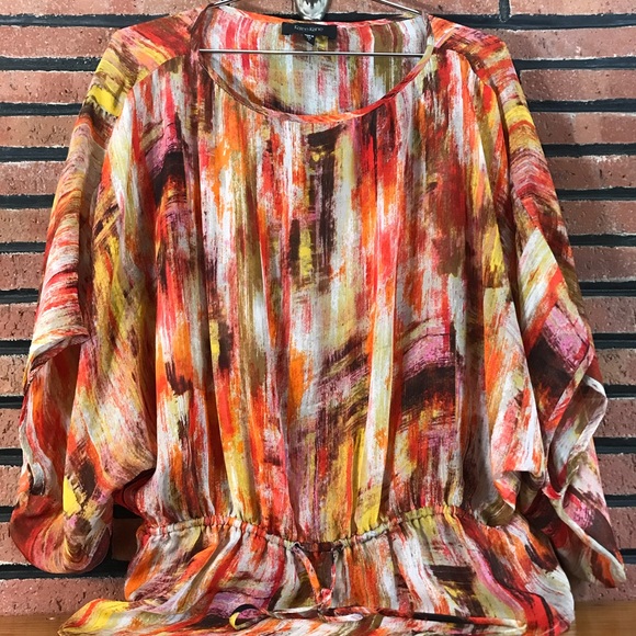 Karen Kane Tops - Karen Kane Orange/Yellow/Cream Blouse SZ-L